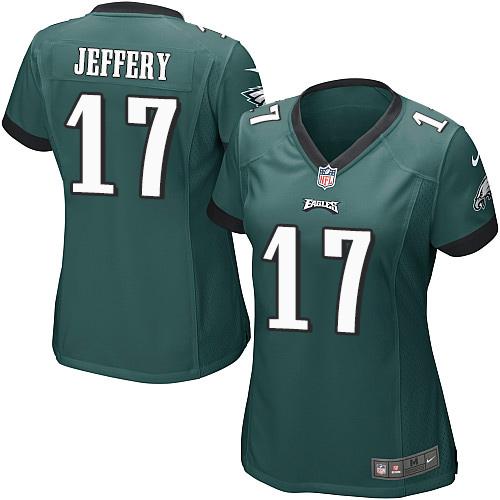 Nike Eagles #17 Alshon Jeffery Midnight Green Team Color Women's Stitched NFL New Elite Jersey